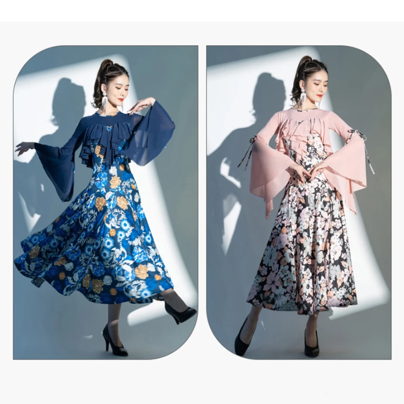 New Long Sleeve Ballroom Dance Dress Flora Mesh Waltz Performance Dancewear Tango Foxtrot Practice Costumes 9033
New Long Sleeve Ballroom Dance Dress Flora Mesh Waltz Performance Dancewear Tango Foxtrot Practice Costumes 9033