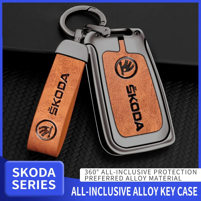 Zinc Alloy Key Leather Protection Shell Fob Holder Accessories Car Remote Flip Key Case Full Cover For Skoda Octavia A7 Kodiaq
Zinc Alloy Key Leather Protection Shell Fob Holder Accessories Car Remote Flip Key Case Full Cover For Skoda Octavia A7 Kodiaq