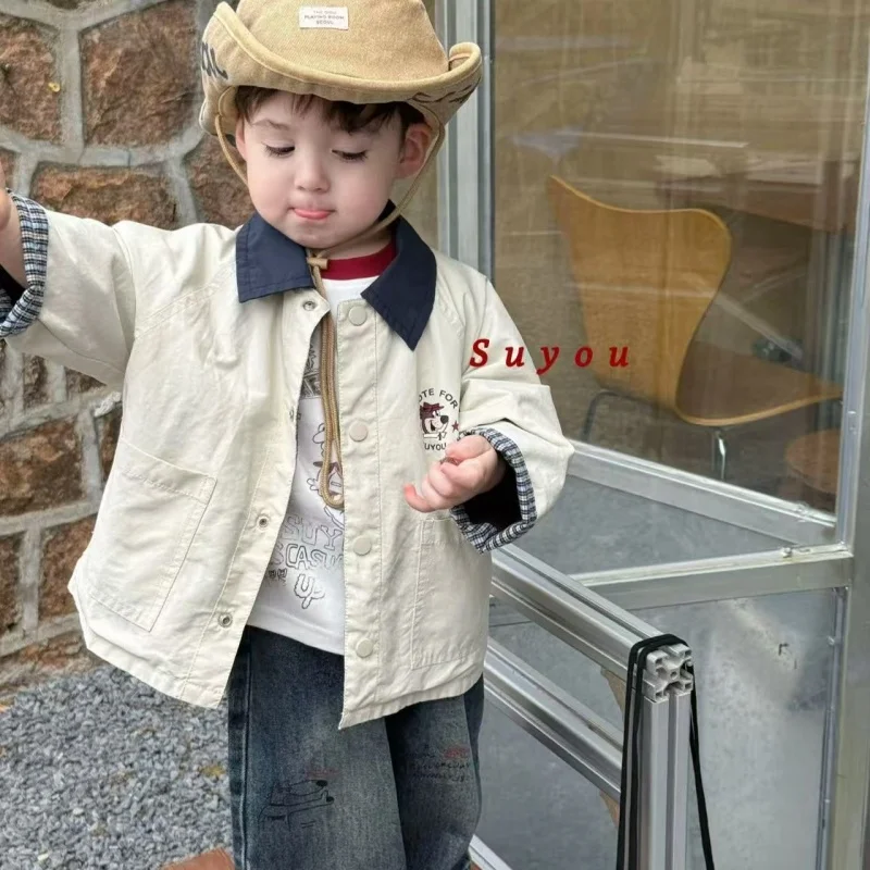 Children's Outerwear For Boys and Girls Spring and Autumn New Cartoon Printed Checkered Casual Loose Jacket
Children's Outerwear For Boys and Girls Spring and Autumn New Cartoon Printed Checkered Casual Loose Jacket