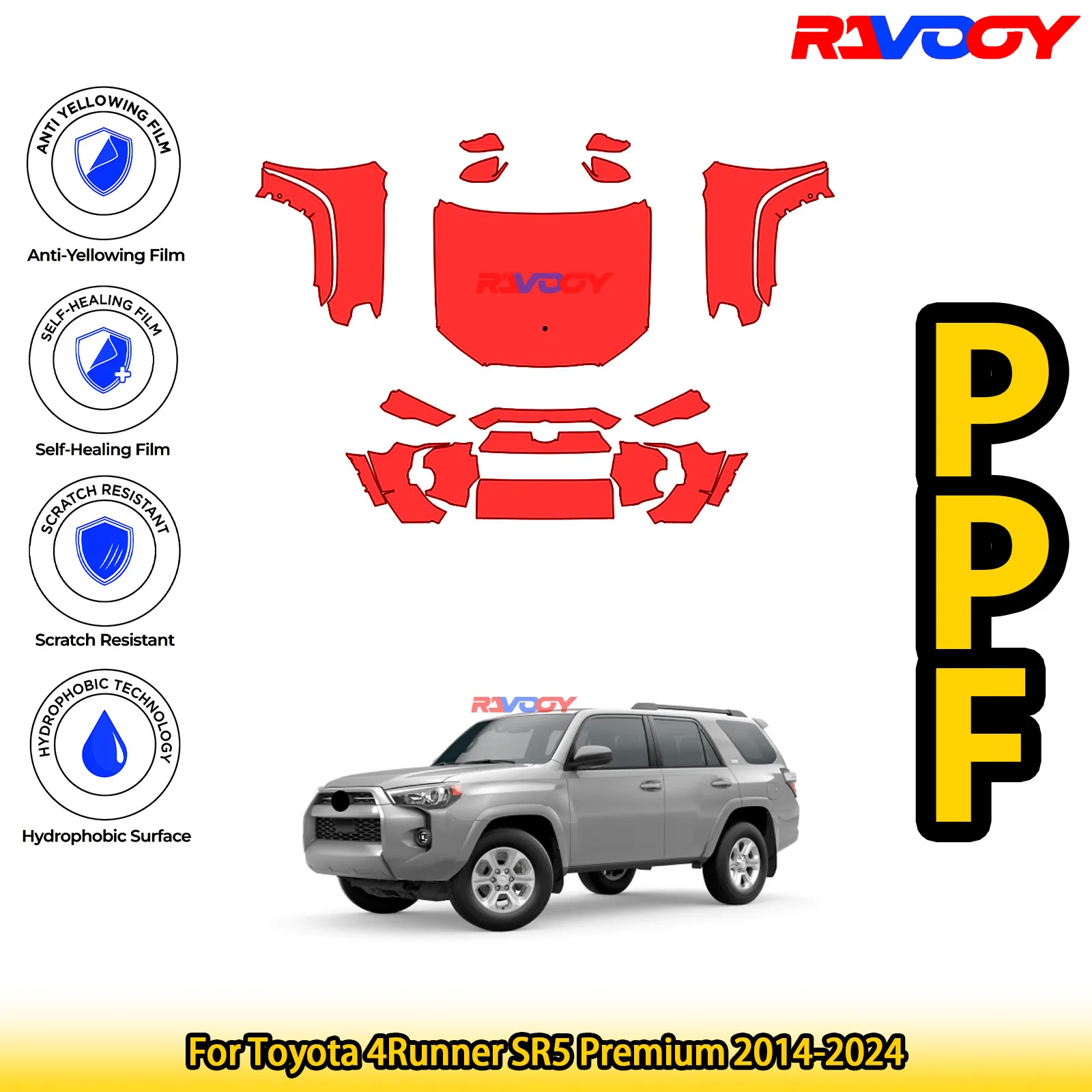 For Toyota 4Runner SR5 Premium 2014-2024 Glossy Matte Black Precut front PPF Kit Paint Protection Film
For Toyota 4Runner SR5 Premium 2014-2024 Glossy Matte Black Precut front PPF Kit Paint Protection Film