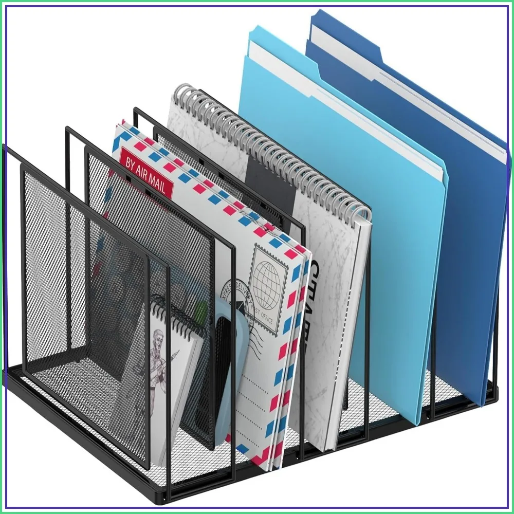 5-Section Vertical File Sorter, Standing Metal File Organizer for Desk, Paper Holder for Office Home Classroom, Black
5-Section Vertical File Sorter, Standing Metal File Organizer for Desk, Paper Holder for Office Home Classroom, Black