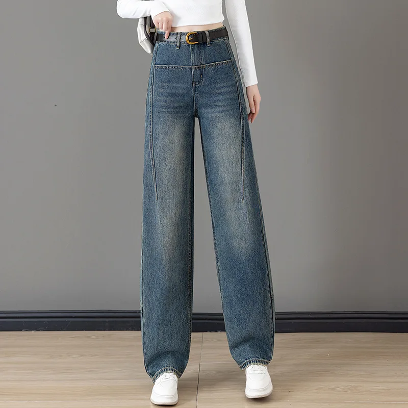 Denim Scimitar Pants for Women, Loose Casual Design, Vintage Slimming Banana Pants for Autumn
Denim Scimitar Pants for Women, Loose Casual Design, Vintage Slimming Banana Pants for Autumn