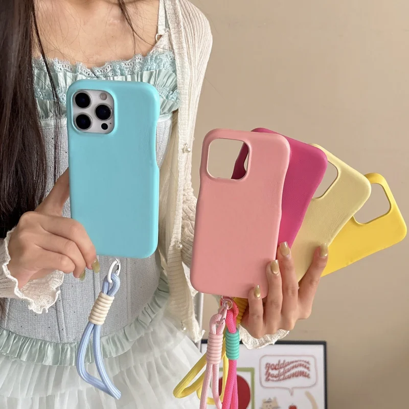 Lambskin-textured plain leather+Short Rope【5Color】ApplicableiPhone13Niche minimalist solid color new iPhone case16promaxInternet
Lambskin-textured plain leather+Short Rope【5Color】ApplicableiPhone13Niche minimalist solid color new iPhone case16promaxInternet