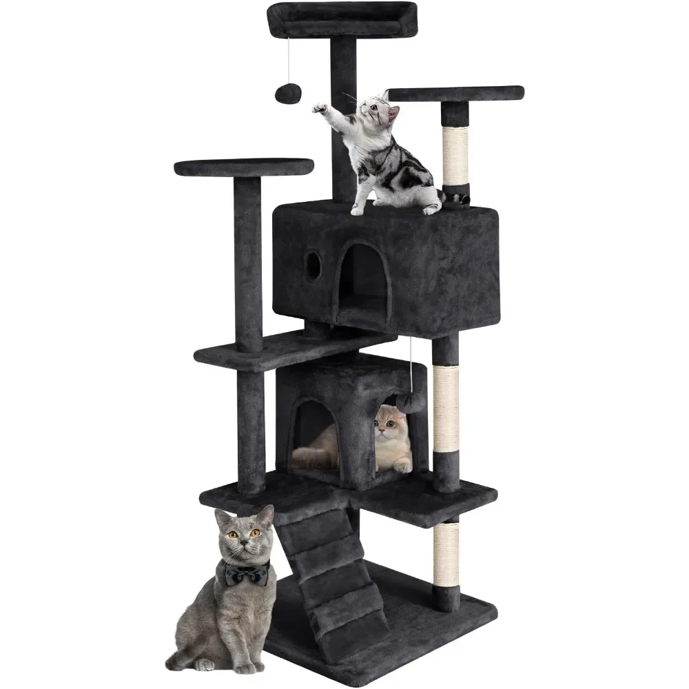 53 inches Cat Tower for Indoor Cats. Cat House with Replaceable and Removable Dangling Ball, Funny Toys
53 inches Cat Tower for Indoor Cats. Cat House with Replaceable and Removable Dangling Ball, Funny Toys