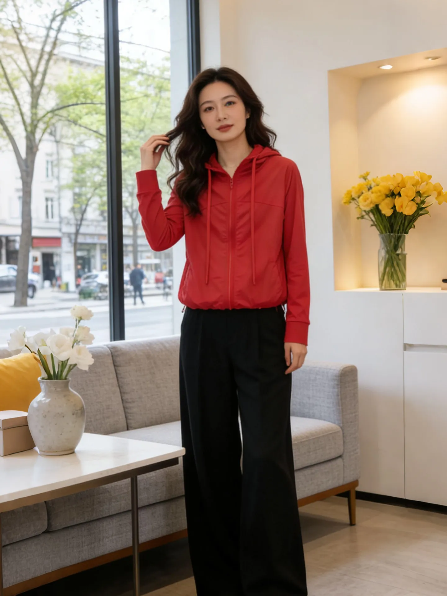 Red Hooded Jacket Loose Comfortable Casual Sporty Slimming High-End Feeling Women's Short Outerwear Breathable Long Sleeve
Red Hooded Jacket Loose Comfortable Casual Sporty Slimming High-End Feeling Women's Short Outerwear Breathable Long Sleeve