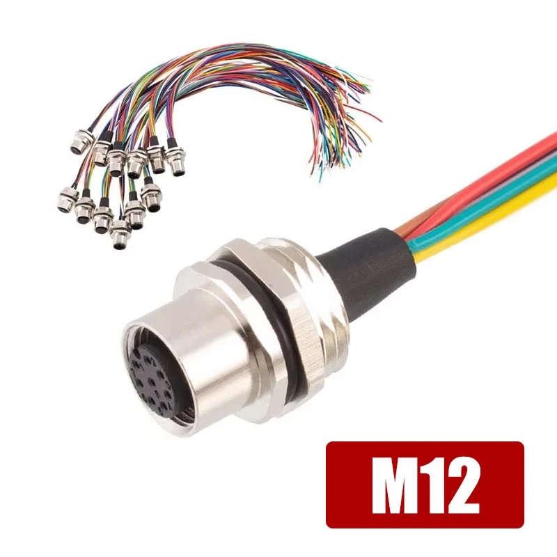 M12 2 3 4 5 6 8 12-контактный кабельный разъем IP67 Металлический экранированный разъем для крепления на панели «папа-мама» Адаптерная розетка с проводом 30 см
M12 2 3 4 5 6 8 12-контактный кабельный разъем IP67 Металлический экранированный разъем для крепления на панели «папа-мама» Адаптерная розетка с проводом 30 см