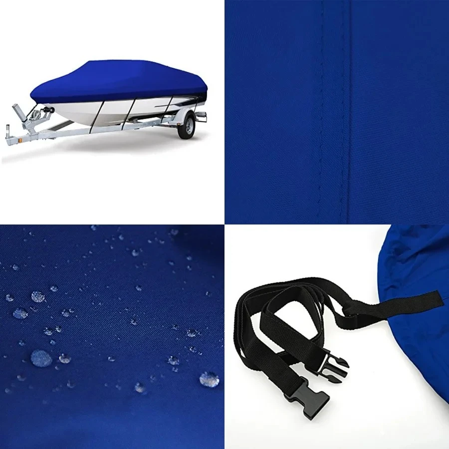 Heavy Duty Oxford Ployester Made Trailerable Boat Cover,Fits V-Hull,Tri-Hull, Runabout Boat Cover (Model C - Length:16'-18.5' Beam Width: up to 94", Pacific Blue)
Heavy Duty Oxford Ployester Made Trailerable Boat Cover,Fits V-Hull,Tri-Hull, Runabout Boat Cover (Model C - Length:16'-18.5' Beam Width: up to 94", Pacific Blue)