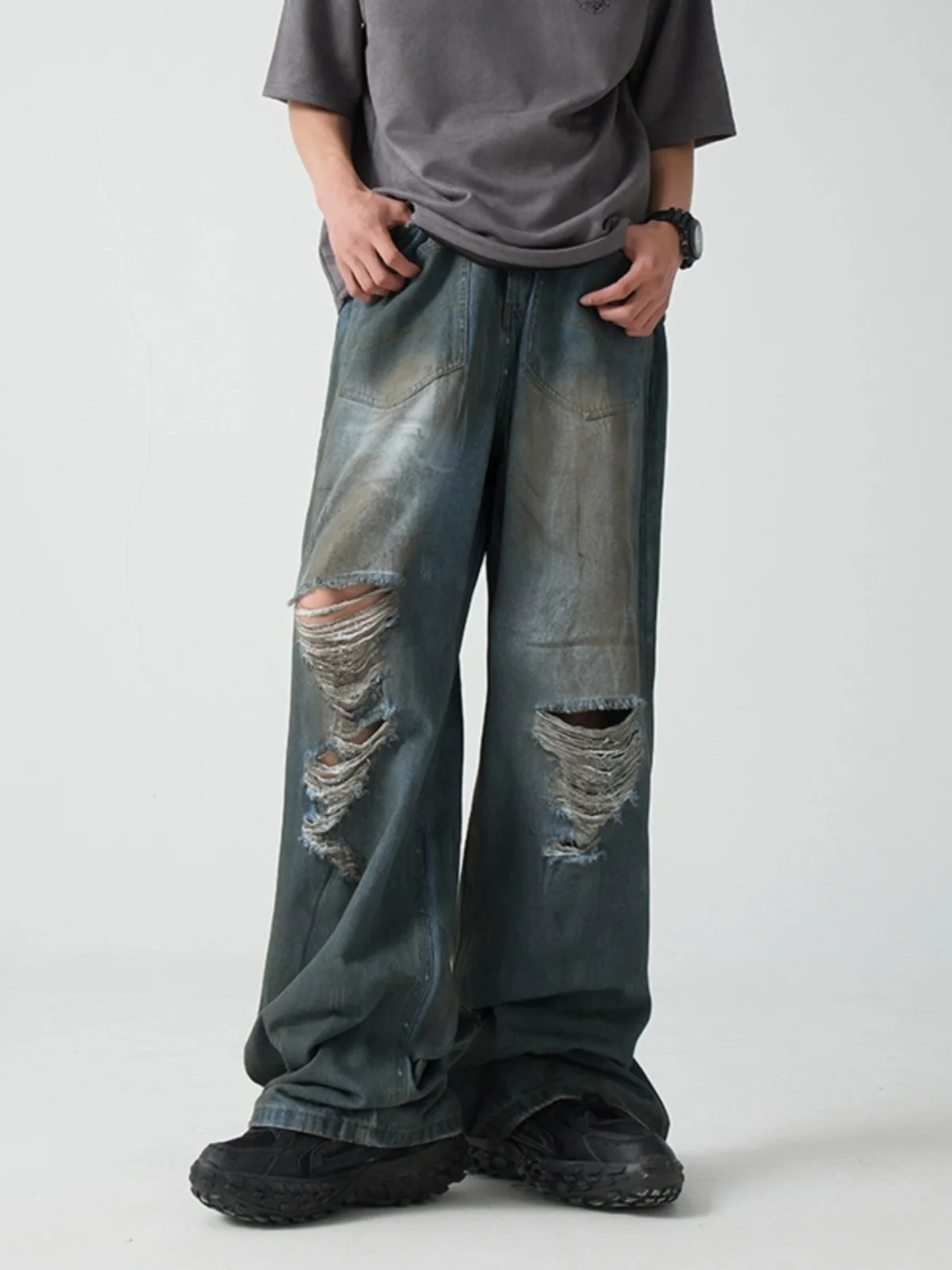 Summer Soft Fabric Men's Jeans Thin Loose Straight Pants Drawstring Elastic Waist Korea Casual Denim Trousers Plus Size W263
Summer Soft Fabric Men's Jeans Thin Loose Straight Pants Drawstring Elastic Waist Korea Casual Denim Trousers Plus Size W263