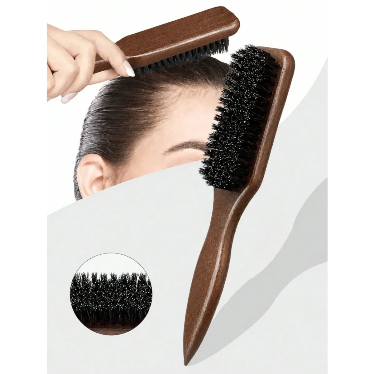 Natural Wild Boar Bristle Hair Styling Brush, Polished Solid Wood Handle Hair Comb, High Resilience Soft Bristle Edge Brush for Men Women Beard & Hair Finishing
Natural Wild Boar Bristle Hair Styling Brush, Polished Solid Wood Handle Hair Comb, High Resilience Soft Bristle Edge Brush for Men Women Beard & Hair Finishing