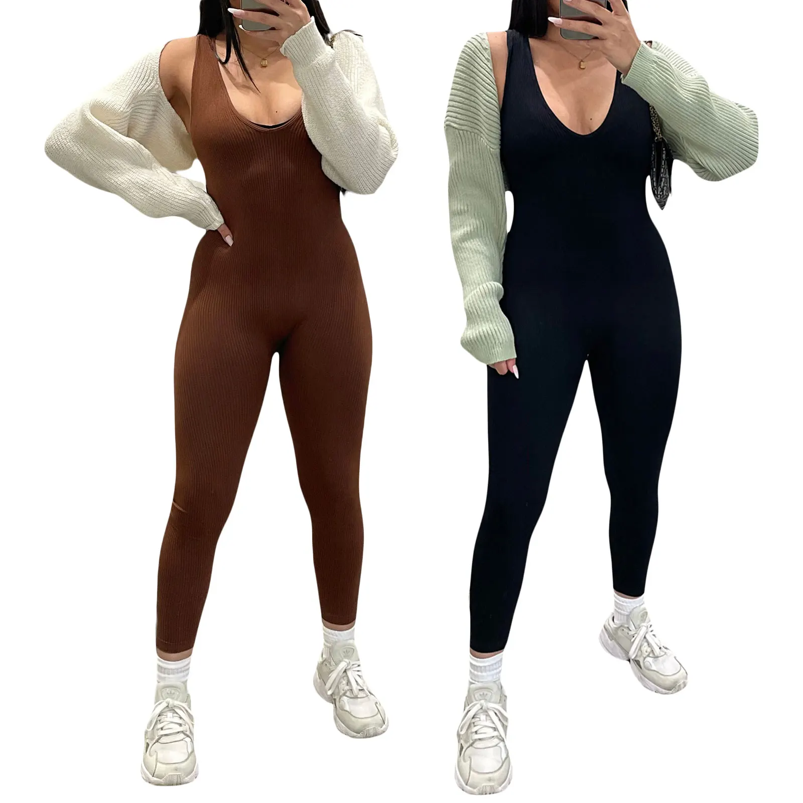 Women’s Bodycon Tank Jumpsuit Sleeveless Scoop Neck Solid Color Sexy Slim Stretch Romper Pants
Women’s Bodycon Tank Jumpsuit Sleeveless Scoop Neck Solid Color Sexy Slim Stretch Romper Pants