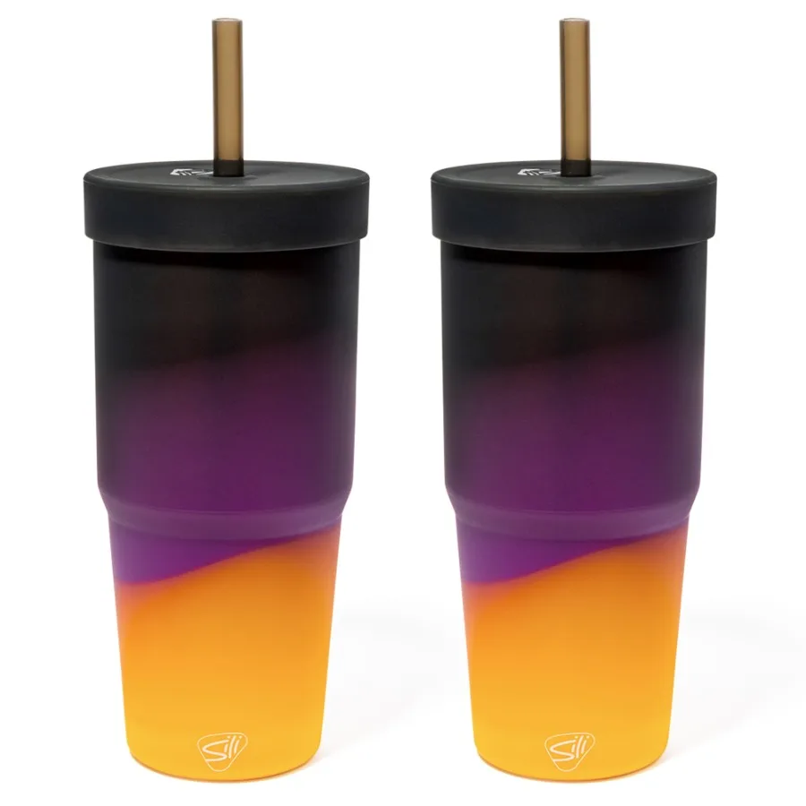 : Silicone 32oz Straw Tumblers: 2 Pack - Sun Storm
: Silicone 32oz Straw Tumblers: 2 Pack - Sun Storm