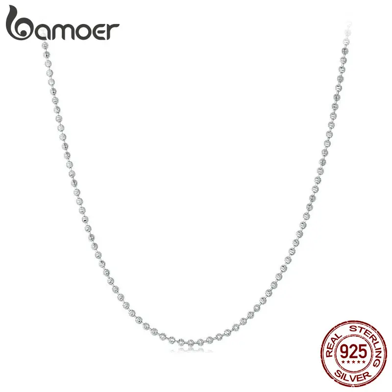 BAMOER 925 Sterling Silver Bead Ball Chain Necklace, Solid Silver Strand Chain Necklace for Women BSA004
BAMOER 925 Sterling Silver Bead Ball Chain Necklace, Solid Silver Strand Chain Necklace for Women BSA004