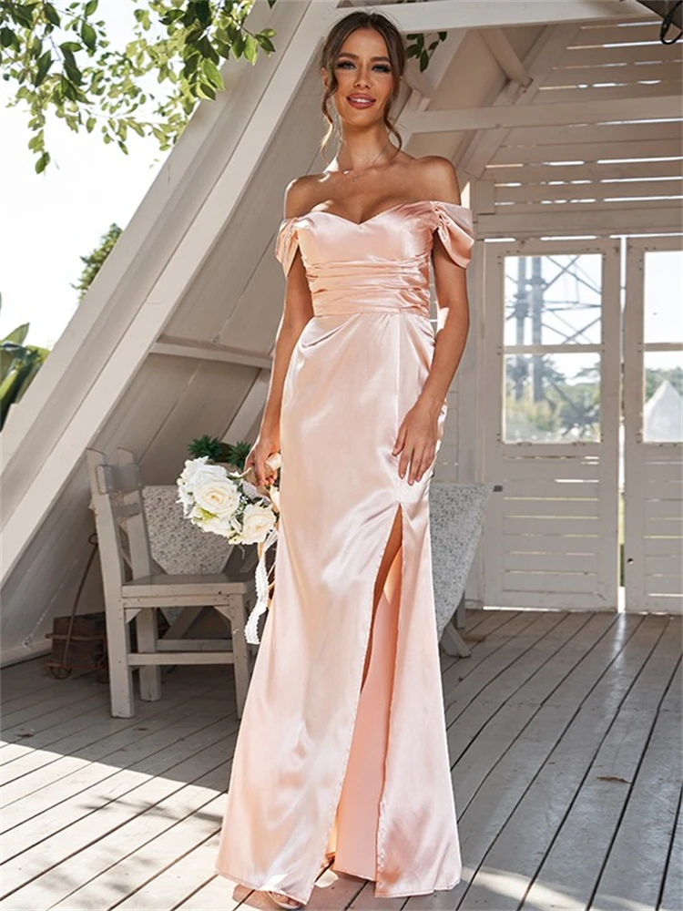 Mermaid / Trumpet Bridesmaid Dress Off Shoulder Sleeveless Sexy Floor Length Stretch Elegant Long Wedding Guest Dresses
Mermaid / Trumpet Bridesmaid Dress Off Shoulder Sleeveless Sexy Floor Length Stretch Elegant Long Wedding Guest Dresses