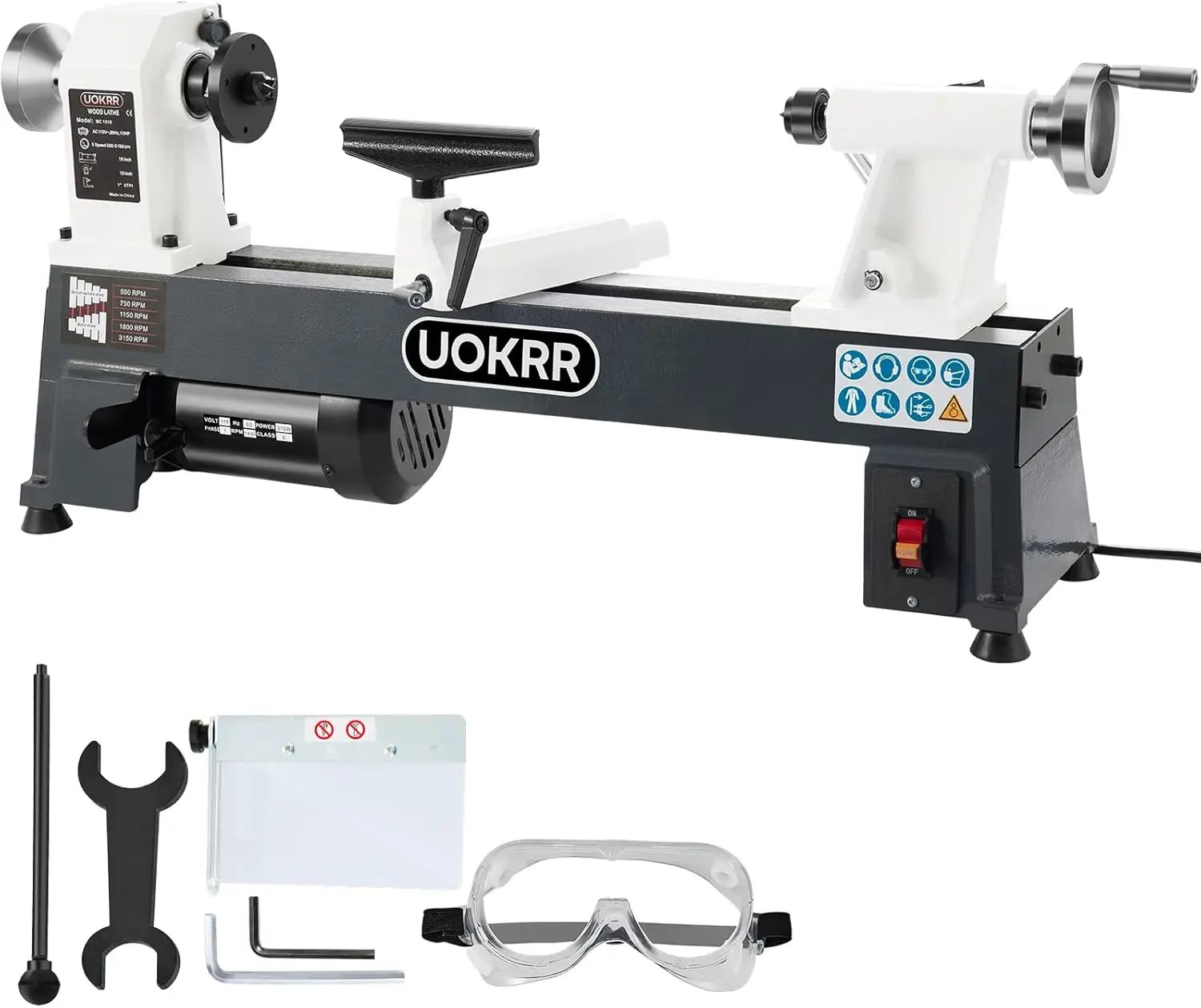 Benchtop Wood Lathe 10" x 18" Wood Lathe Machine 5 Variable Speeds 500/750/1150/1800/3200RPM Mini Wood Turning Lathe for Woodwor
Benchtop Wood Lathe 10" x 18" Wood Lathe Machine 5 Variable Speeds 500/750/1150/1800/3200RPM Mini Wood Turning Lathe for Woodwor