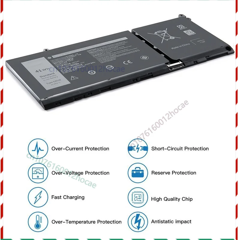 G91J0 Battery For Dell Latitude 3320 3420 3520 Inspiron 5310 5410 5415 5418 41Wh
G91J0 Battery For Dell Latitude 3320 3420 3520 Inspiron 5310 5410 5415 5418 41Wh