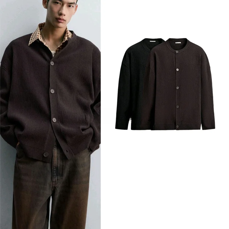 Новый осенний мужской длинный све, круглый трикотаж Ne с прямыми штанинами, открытый кардиган в рубчик, повседневный удобный дышащий полиэстер 
Новый осенний мужской длинный све, круглый трикотаж Ne с прямыми штанинами, открытый кардиган в рубчик, повседневный удобный дышащий полиэстер