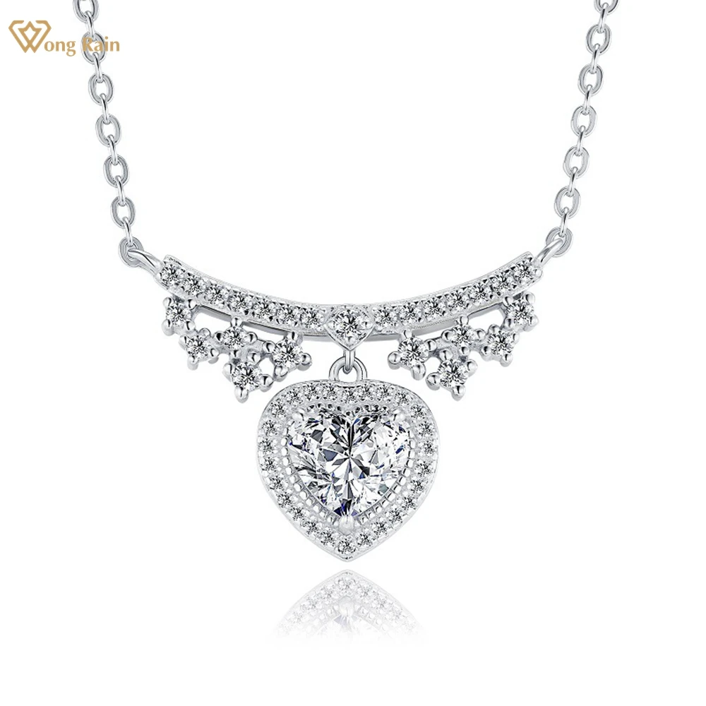 Wong Rain 100% 925 Sterling Silver VVS1 3EX D Color Heart Cut 1CT Real Moissanite Diamonds Gemstone Pendant Necklace Jewelry GRA
Wong Rain 100% 925 Sterling Silver VVS1 3EX D Color Heart Cut 1CT Real Moissanite Diamonds Gemstone Pendant Necklace Jewelry GRA