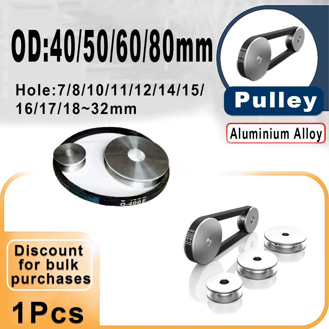 Aluminum O-type V-belt Pulley Single-Slot V-Belt Pulley Motor Motor Belt Drive Disk Diameter 40mm 50mm 60mm 80mm
Aluminum O-type V-belt Pulley Single-Slot V-Belt Pulley Motor Motor Belt Drive Disk Diameter 40mm 50mm 60mm 80mm