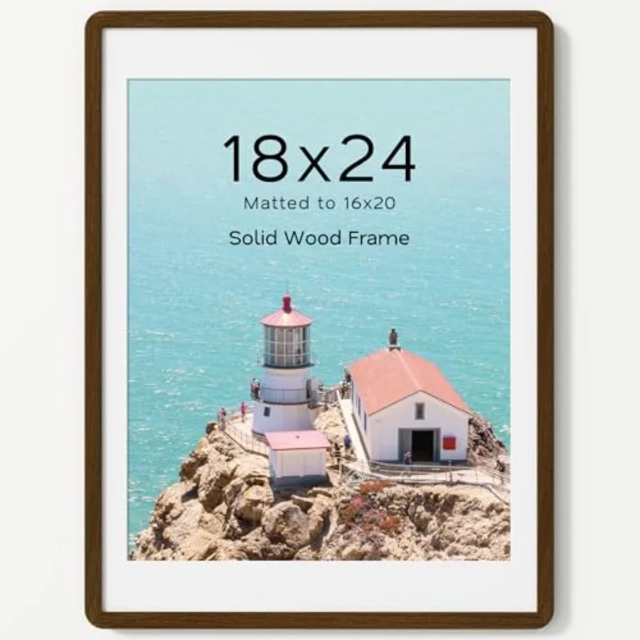 18x24 Picture Frame, Solid Wood Photo Frame with Mat for 16×20, Poster Frame with Tempered Glass and Hanging Hardware, for Wall
18x24 Picture Frame, Solid Wood Photo Frame with Mat for 16×20, Poster Frame with Tempered Glass and Hanging Hardware, for Wall