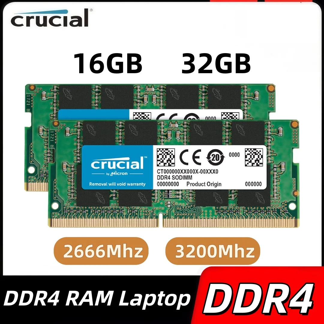 Original Crucial DDR4 RAM 16GB 32GB 2666Mhz 3200Mhz Laptop RAM DDR4 Memory SODIMM For Intel&AMD
Original Crucial DDR4 RAM 16GB 32GB 2666Mhz 3200Mhz Laptop RAM DDR4 Memory SODIMM For Intel&AMD