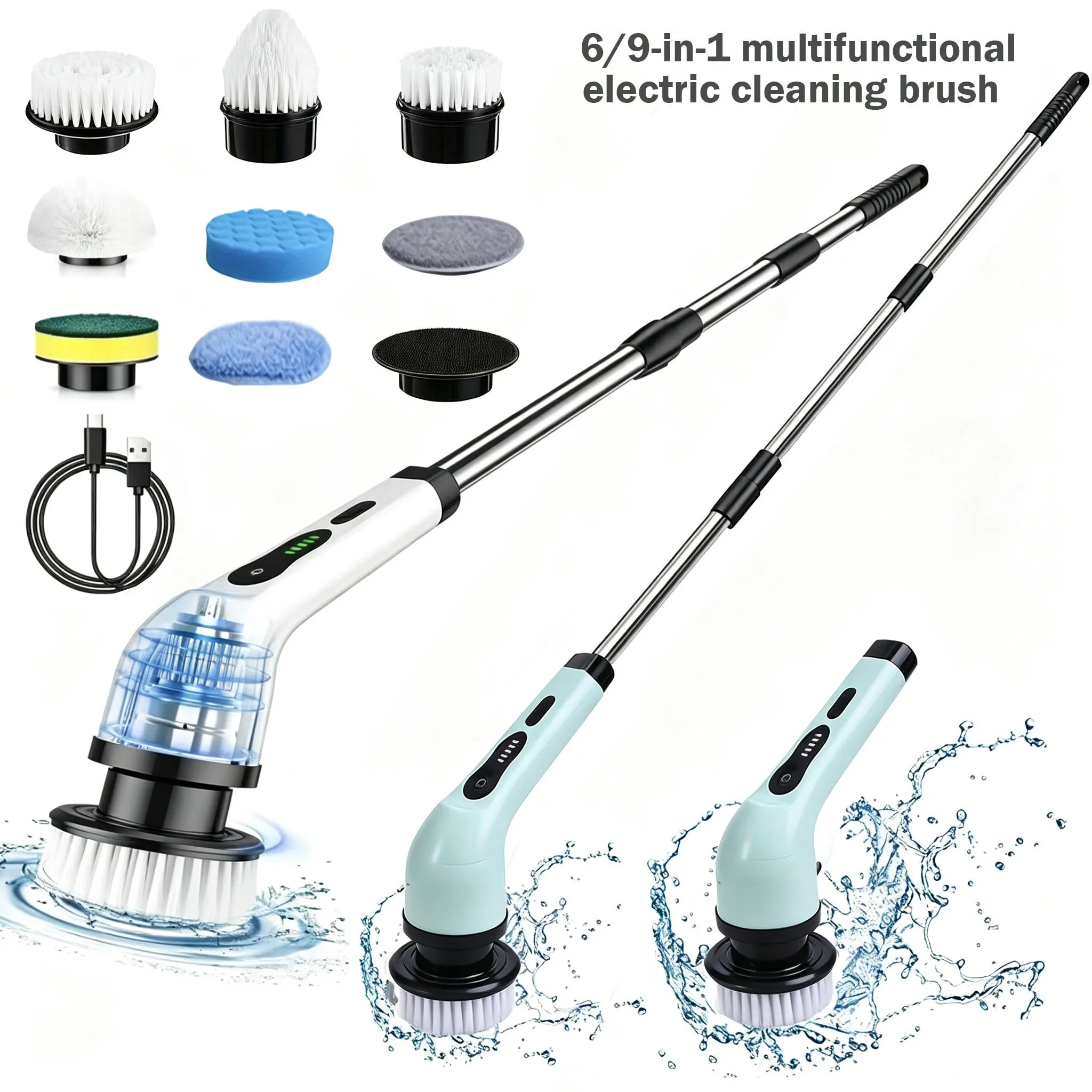 6/9-in-1 Multi-functional Electric Cleaning Brush Home kitchen Bathroom Glass Wireless Electric Brush Kitchen Bathroom Cleaning
6/9-in-1 Multi-functional Electric Cleaning Brush Home kitchen Bathroom Glass Wireless Electric Brush Kitchen Bathroom Cleaning