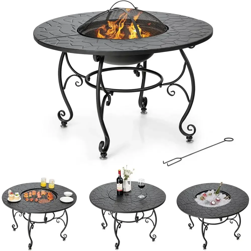 36 Round 4-in-1 Outdoor BBQ Fire Pit Table with Lid, Cooking Grate, Log Grate, and Fire Poker
36 Round 4-in-1 Outdoor BBQ Fire Pit Table with Lid, Cooking Grate, Log Grate, and Fire Poker