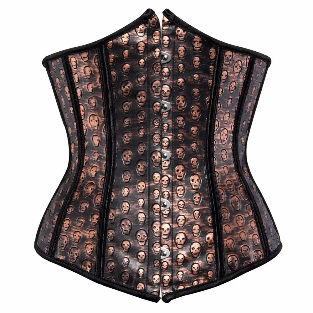 Caudatus Underbust Corsets for Women Sexy Skull Leather Basque Gothic Punk Showgirl Burlesque Espartilho Brown
Caudatus Underbust Corsets for Women Sexy Skull Leather Basque Gothic Punk Showgirl Burlesque Espartilho Brown