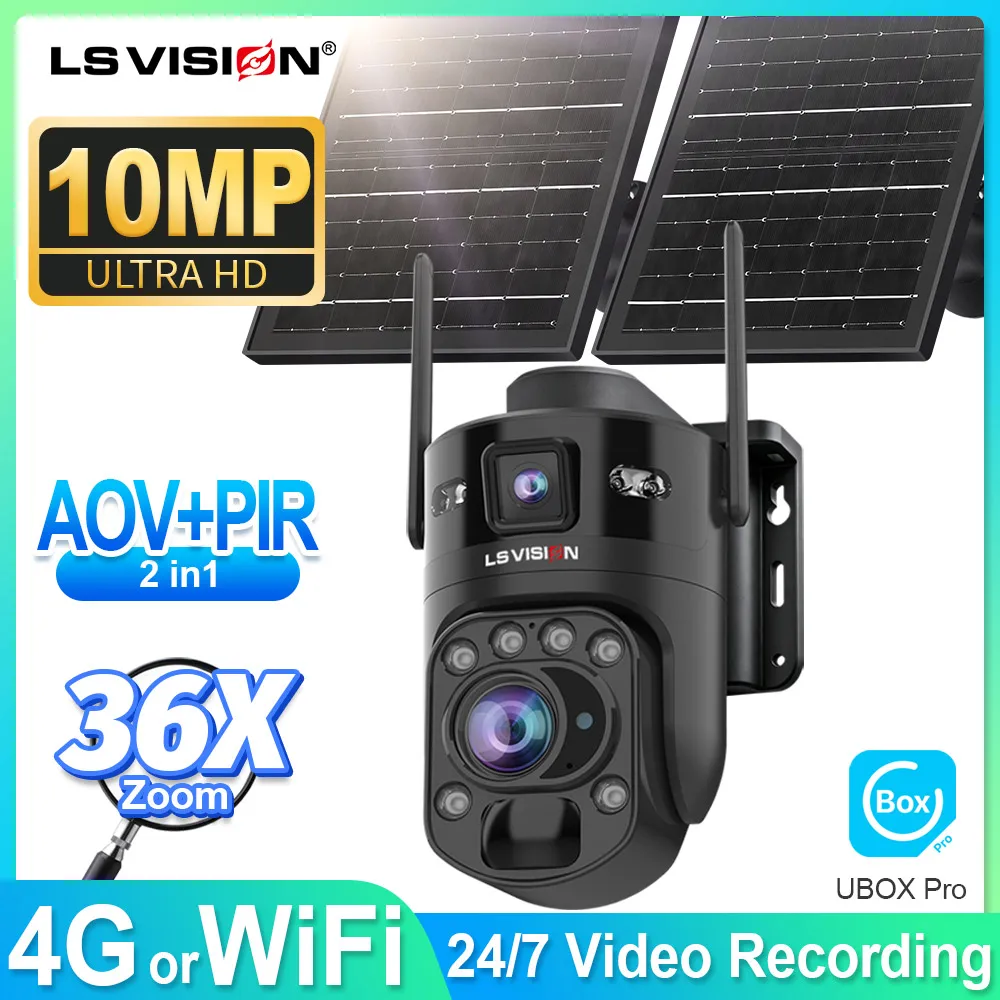 LS VISION 24/7 Surveillance Recording Outdoor/Home Wifi Camera 36X Optical Zoom 4G SIM Security Cctv Solar Energy Dual Lens UBox
LS VISION 24/7 Surveillance Recording Outdoor/Home Wifi Camera 36X Optical Zoom 4G SIM Security Cctv Solar Energy Dual Lens UBox