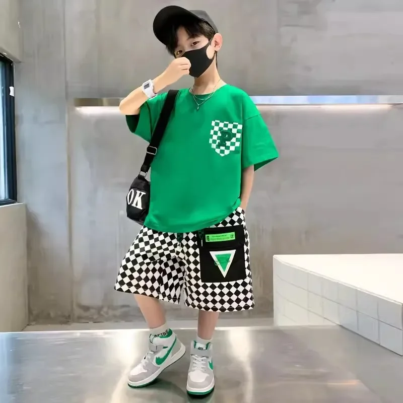Summer Teenag Boy Clothes Set Children Girls Cartoon Letters Tshirts and Shorts 2pcs Suit Kid Embroidery Top Bottom Tracksuits
Summer Teenag Boy Clothes Set Children Girls Cartoon Letters Tshirts and Shorts 2pcs Suit Kid Embroidery Top Bottom Tracksuits