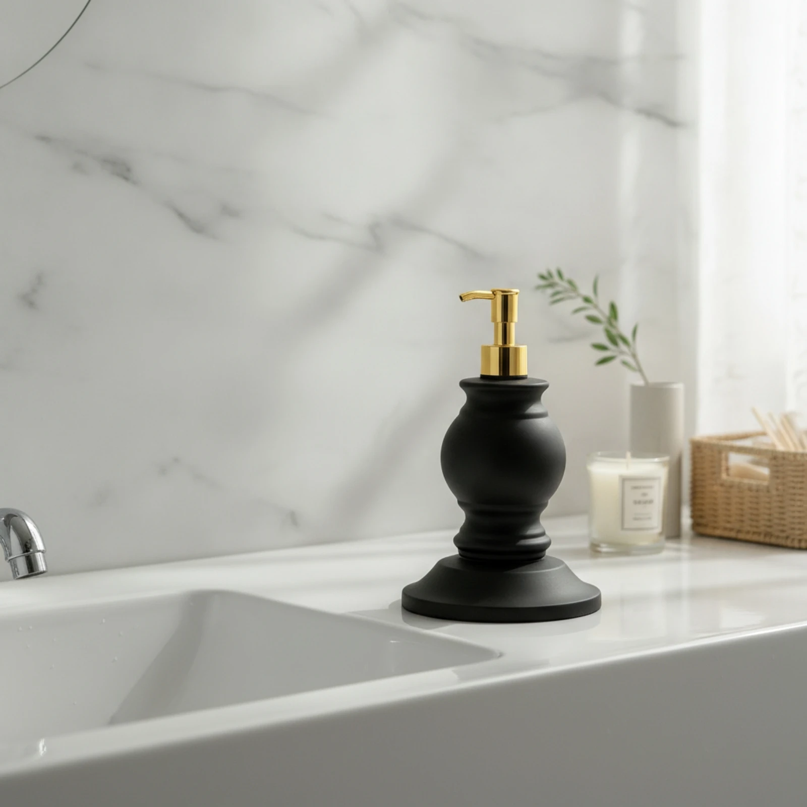 Roman Column Soap Dispenser Modern Minimalist Matte Black Soap Dispenser Bathroom Accessory Refillable Easy to Refill
Roman Column Soap Dispenser Modern Minimalist Matte Black Soap Dispenser Bathroom Accessory Refillable Easy to Refill