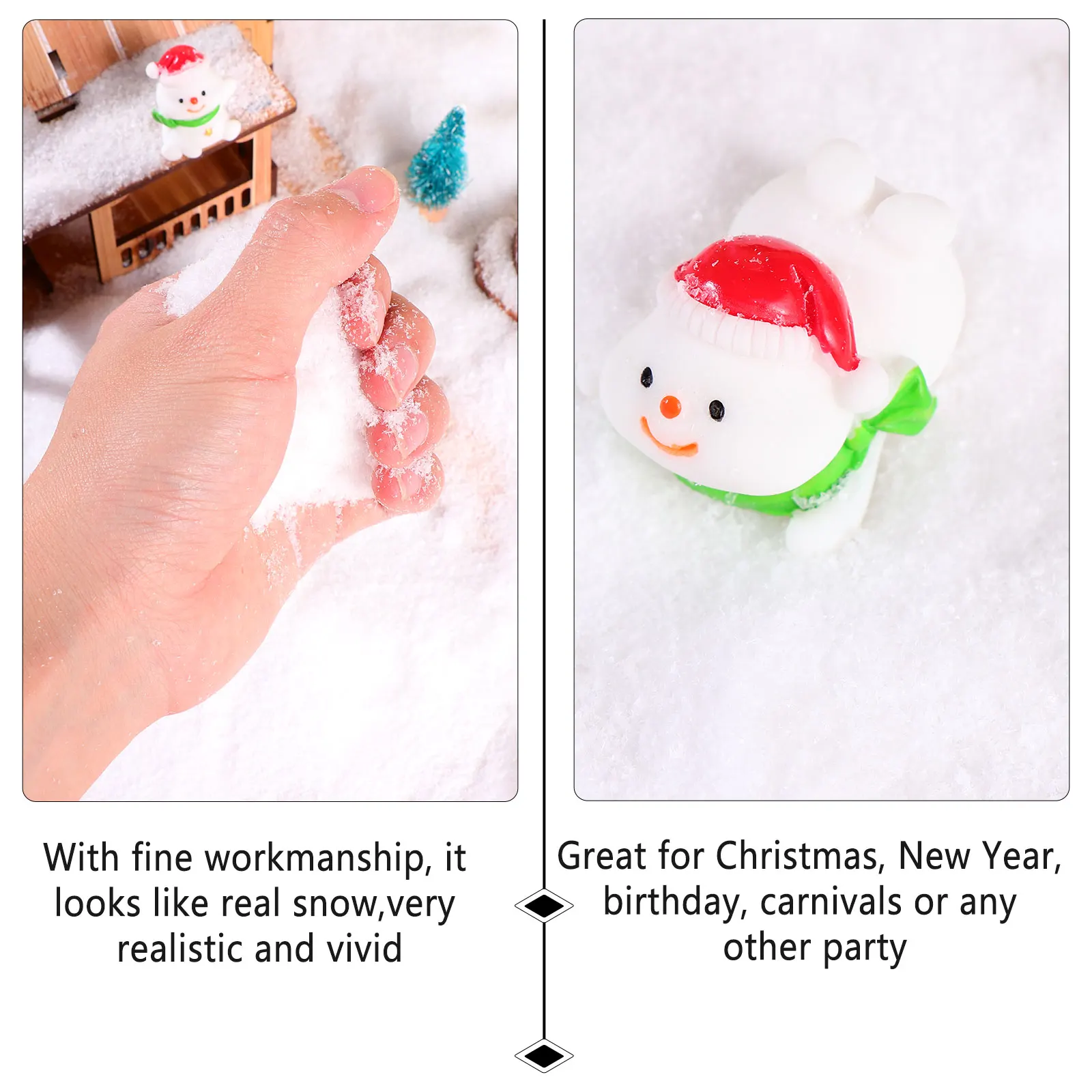 2024 New Home Fake Artificial Christmas Christmas Props Fake Snow Powder Powder Carnivals Decoration Snow Foam
2024 New Home Fake Artificial Christmas Christmas Props Fake Snow Powder Powder Carnivals Decoration Snow Foam