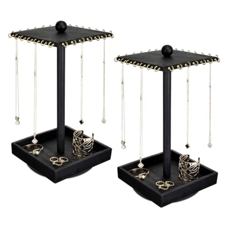 Набор из 2 предметов, деревянная вращающаяся подставка для ювелирных изделий, башня для шоу, органайзер для ювелирных изделий для ожерелья и браслета, вращающееся ожерелье и
Набор из 2 предметов, деревянная вращающаяся подставка для ювелирных изделий, башня для шоу, органайзер для ювелирных изделий для ожерелья и браслета, вращающееся ожерелье и