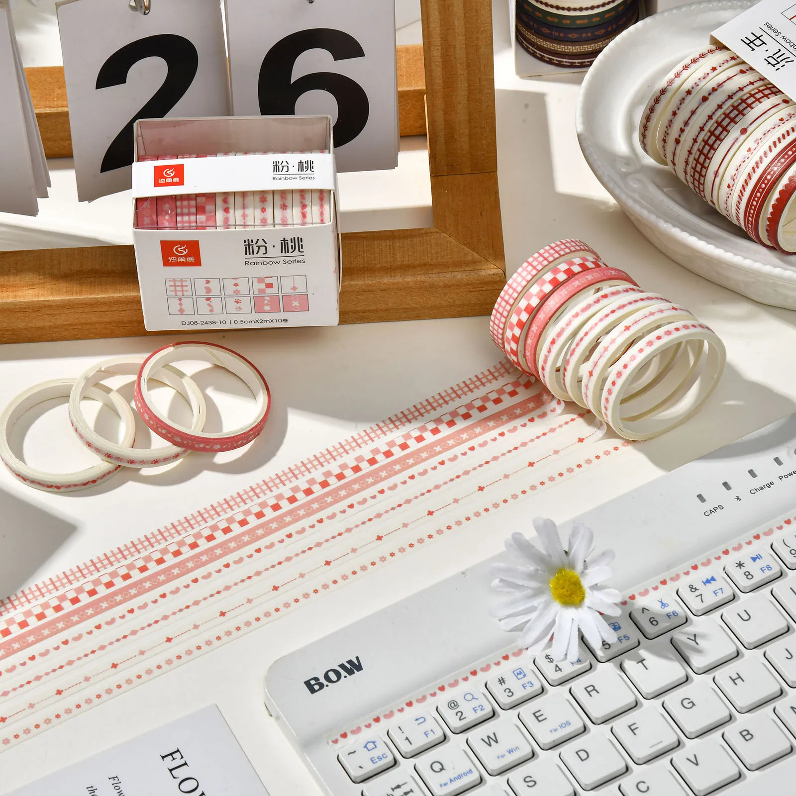 Набор ультратонких (2 мм) декоративных лент васи с радужным градиентом, 10 рулонов, для DIY-наклеек и создания памятных записей
Набор ультратонких (2 мм) декоративных лент васи с радужным градиентом, 10 рулонов, для DIY-наклеек и создания памятных записей