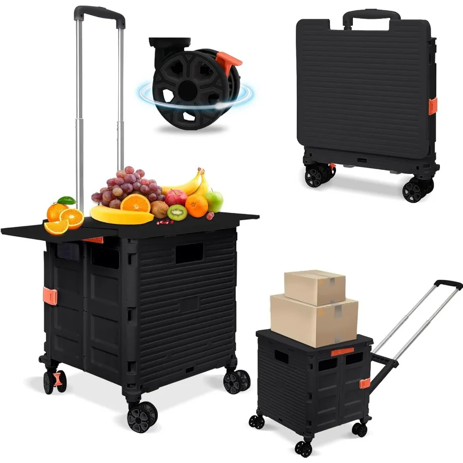 SELORSS Folding Utility Cart Rolling Crate Tote Basket Box Storage Handcart on 4 Swivel Wheels with Adjustable Handle Extended
SELORSS Folding Utility Cart Rolling Crate Tote Basket Box Storage Handcart on 4 Swivel Wheels with Adjustable Handle Extended