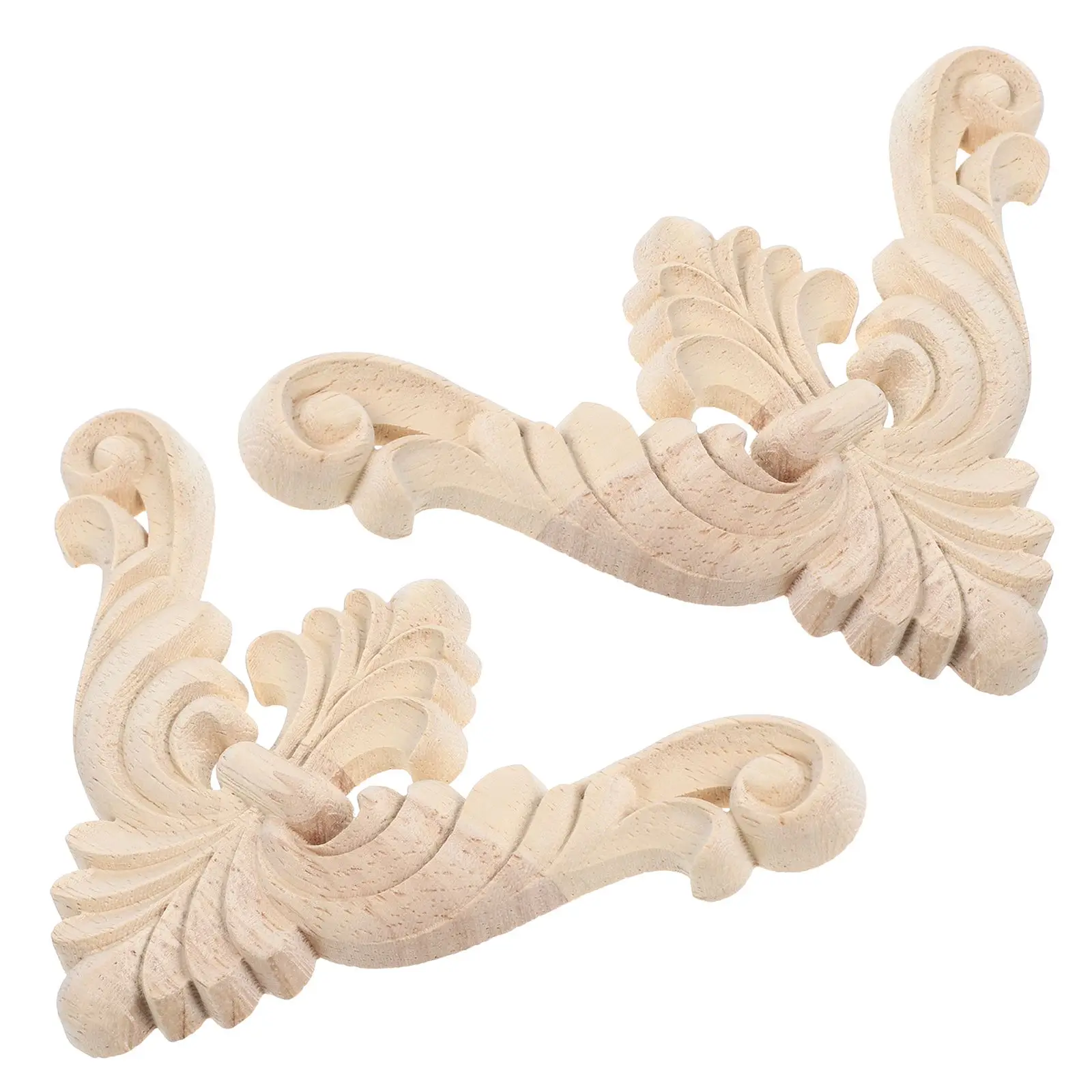 2 Pcs Wooden Applique Unfinished DIY Material for Doors Furniture Carving Decorative Accessories Background
2 Pcs Wooden Applique Unfinished DIY Material for Doors Furniture Carving Decorative Accessories Background