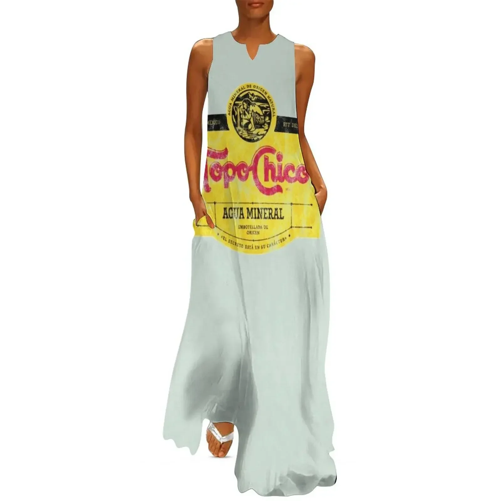 Topo Chico agua mineral worn and washed logo (sparkling mineral water) Long Dress dress women summer Dress 
Topo Chico agua mineral worn and washed logo (sparkling mineral water) Long Dress dress women summer Dress
