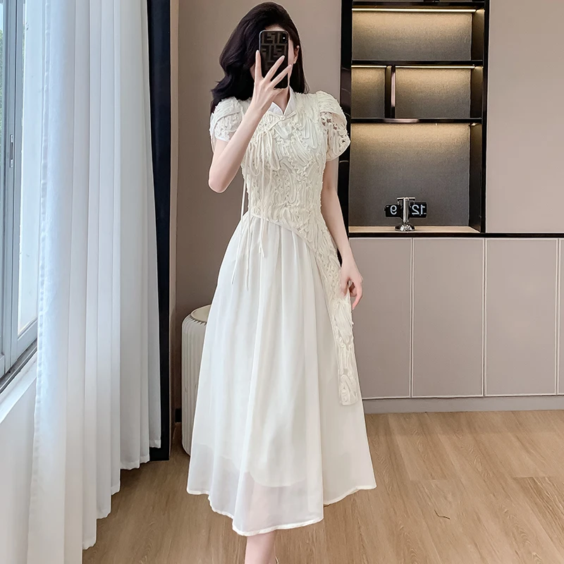 Новое Элегантное темпераментное платье Qipao в китайском стиле женское летнее дизайнерское приталенное длинное платье со сращенными нишевыми сказочными элементами
Новое Элегантное темпераментное платье Qipao в китайском стиле женское летнее дизайнерское приталенное длинное платье со сращенными нишевыми сказочными элементами