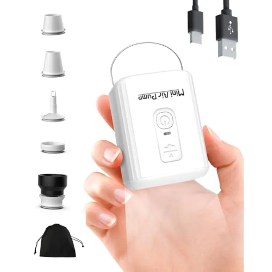 Mini Air Pump for Inflatables with 1600mAh Battery USB Rechargeable, Portable Air Mattress Pump to Inflate Deflate for Pool Flo
Mini Air Pump for Inflatables with 1600mAh Battery USB Rechargeable, Portable Air Mattress Pump to Inflate Deflate for Pool Flo