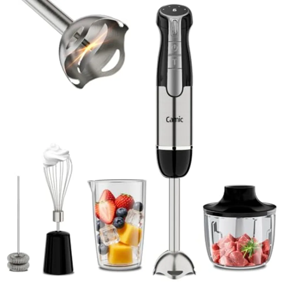 Hand Blender for Soup, Smoothies, Baby Food and Puree Cordless Immersion Blender with 6 Speeds, 4-in-1 Portable Electric Handhe
Hand Blender for Soup, Smoothies, Baby Food and Puree Cordless Immersion Blender with 6 Speeds, 4-in-1 Portable Electric Handhe