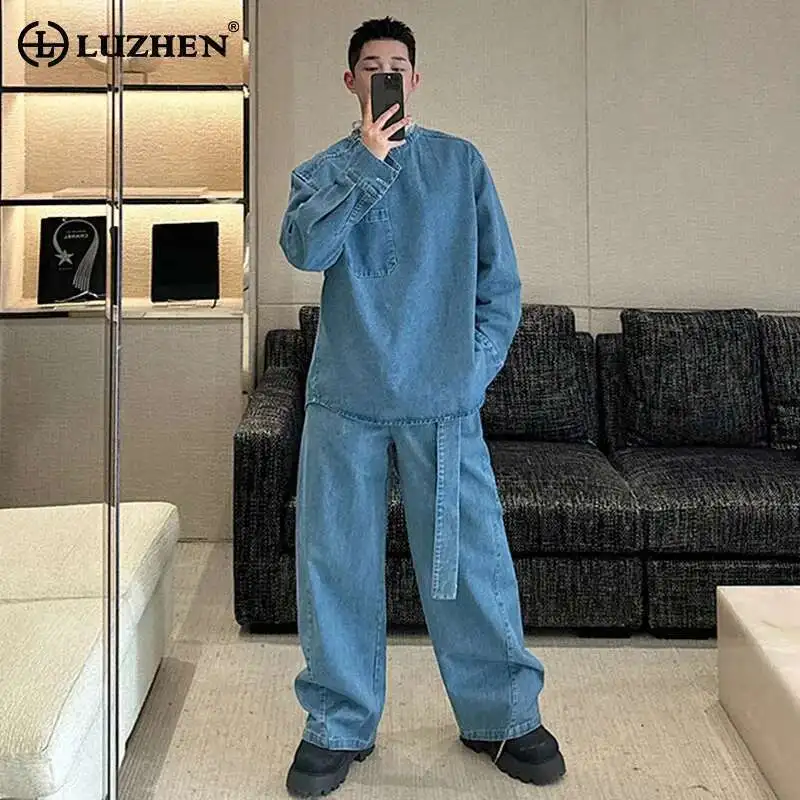 LUZHEN 2025 весенняя оригинальная уличная одежда, модные однотонные свободные джинсовые топы высокого качества, мужские мешковатые джинсы, комплекты из двух предметов LZ9784
LUZHEN 2025 весенняя оригинальная уличная одежда, модные однотонные свободные джинсовые топы высокого качества, мужские мешковатые джинсы, комплекты из двух предметов LZ9784