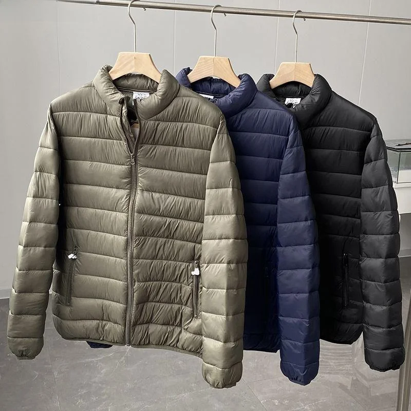 Ultra-Light down Cotton Jacket Men's Autumn Winter Warmth Fashion Casual Style Regular Length Stand Collar Pocket Details
Ultra-Light down Cotton Jacket Men's Autumn Winter Warmth Fashion Casual Style Regular Length Stand Collar Pocket Details