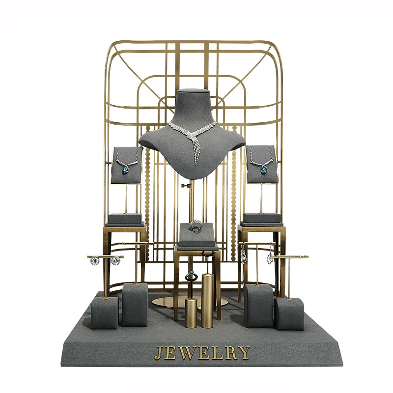 New jewelry display props, metal gray counter jewelry display stand, necklace, ring, earring, bracelet jewelry display rack
New jewelry display props, metal gray counter jewelry display stand, necklace, ring, earring, bracelet jewelry display rack