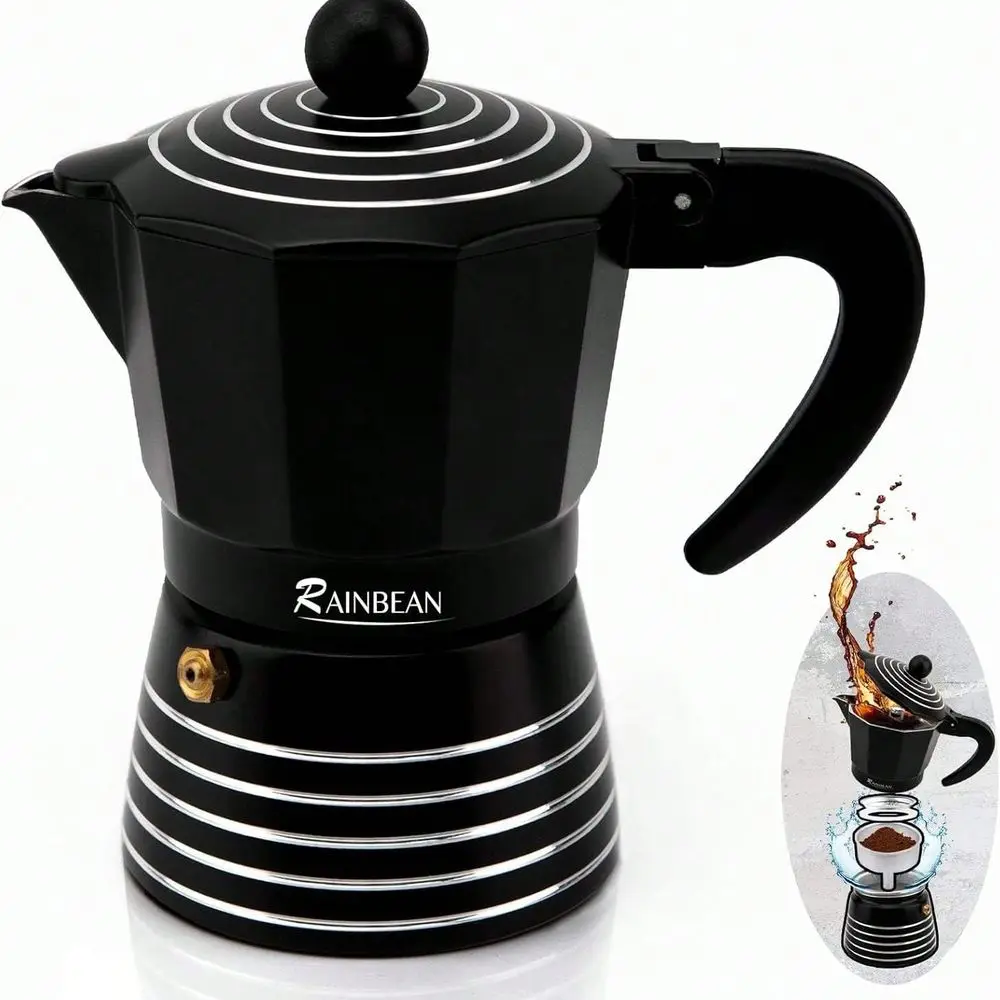 Stovetop Espresso Maker 6 Cups Moka Pot, Italian Cuban Greca Coffer Maker, Easy To Use & Clean, Espresso Coffee P
Stovetop Espresso Maker 6 Cups Moka Pot, Italian Cuban Greca Coffer Maker, Easy To Use & Clean, Espresso Coffee P