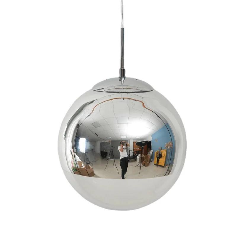 Modern Pendant Lights Silver Mirror Ball Hanglamp Globe Glass Led Lamp Kitchen Living Room Bedroom Home suspension luminaire
Modern Pendant Lights Silver Mirror Ball Hanglamp Globe Glass Led Lamp Kitchen Living Room Bedroom Home suspension luminaire