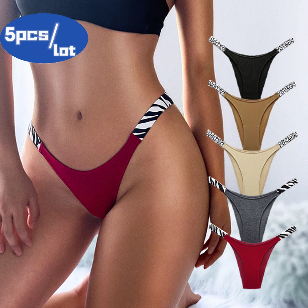 Women's G-string Sexy Cross Panties Zebra Pattern Waisted Underwear Thongs Femme Hollow Out Lady Briefs Pantie #0342
Women's G-string Sexy Cross Panties Zebra Pattern Waisted Underwear Thongs Femme Hollow Out Lady Briefs Pantie #0342