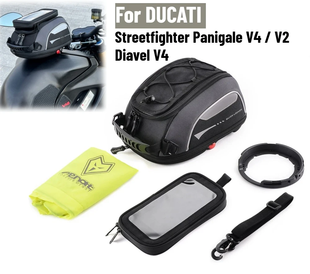 Tank Bag For DUCATI Streetfighter Panigale V4 / V2 Diavel V4 Fuel Luggage Carrier Top Case Rotation Quick Locked Anti Theft
Tank Bag For DUCATI Streetfighter Panigale V4 / V2 Diavel V4 Fuel Luggage Carrier Top Case Rotation Quick Locked Anti Theft