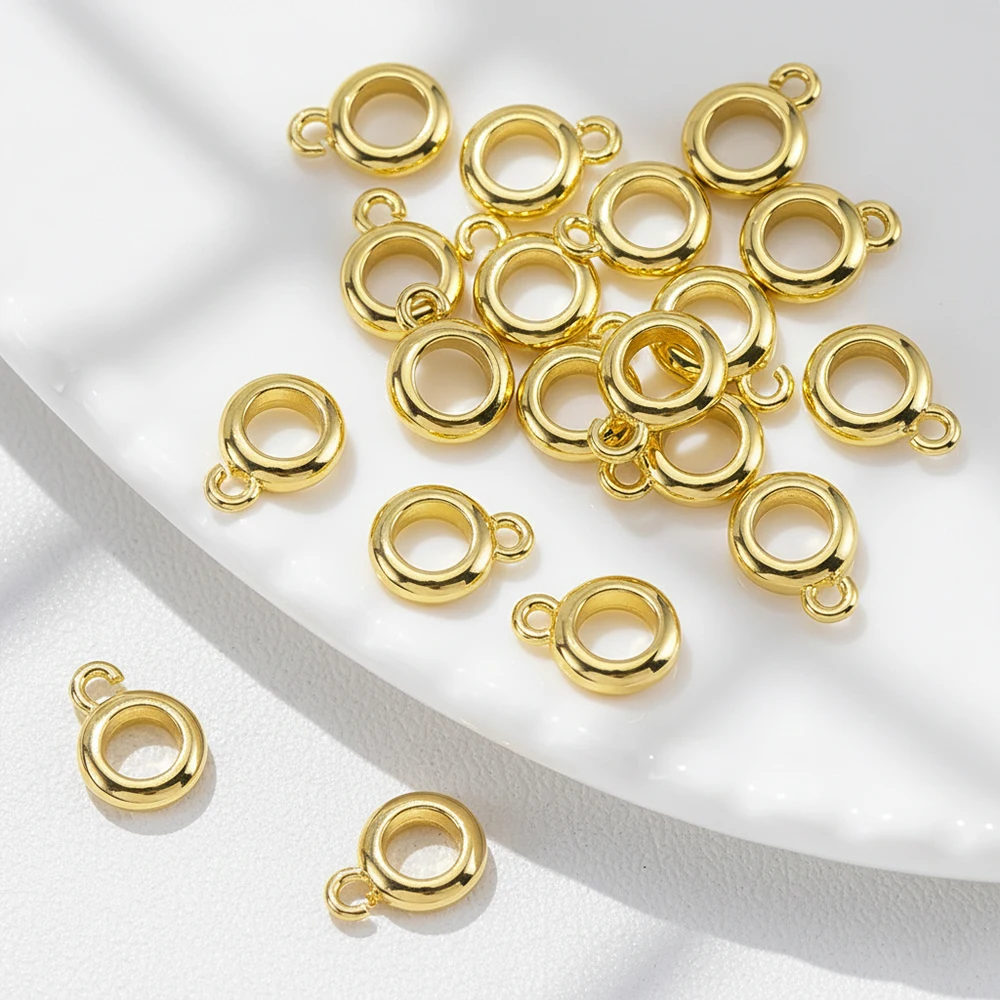 18K Gold Color Plated Round Shape Pendant Bail Accessories Spacer Beads Charms Connectors For DIY Jewelry Making Supplies Crafts
18K Gold Color Plated Round Shape Pendant Bail Accessories Spacer Beads Charms Connectors For DIY Jewelry Making Supplies Crafts