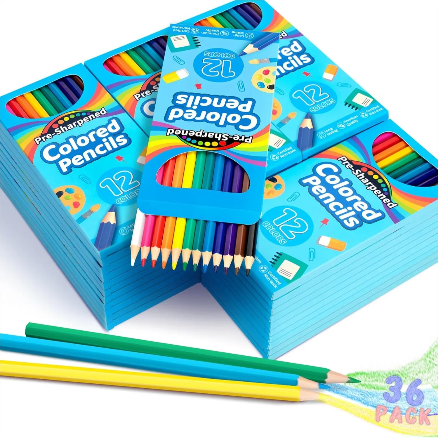 432 Count Colored Pencils Bulk For Kids 36 Packs Pre-Sharpened Coloring Pencils In 12 Colors School Supplies For Teachers Classroom Prizes
432 Count Colored Pencils Bulk For Kids 36 Packs Pre-Sharpened Coloring Pencils In 12 Colors School Supplies For Teachers Classroom Prizes
