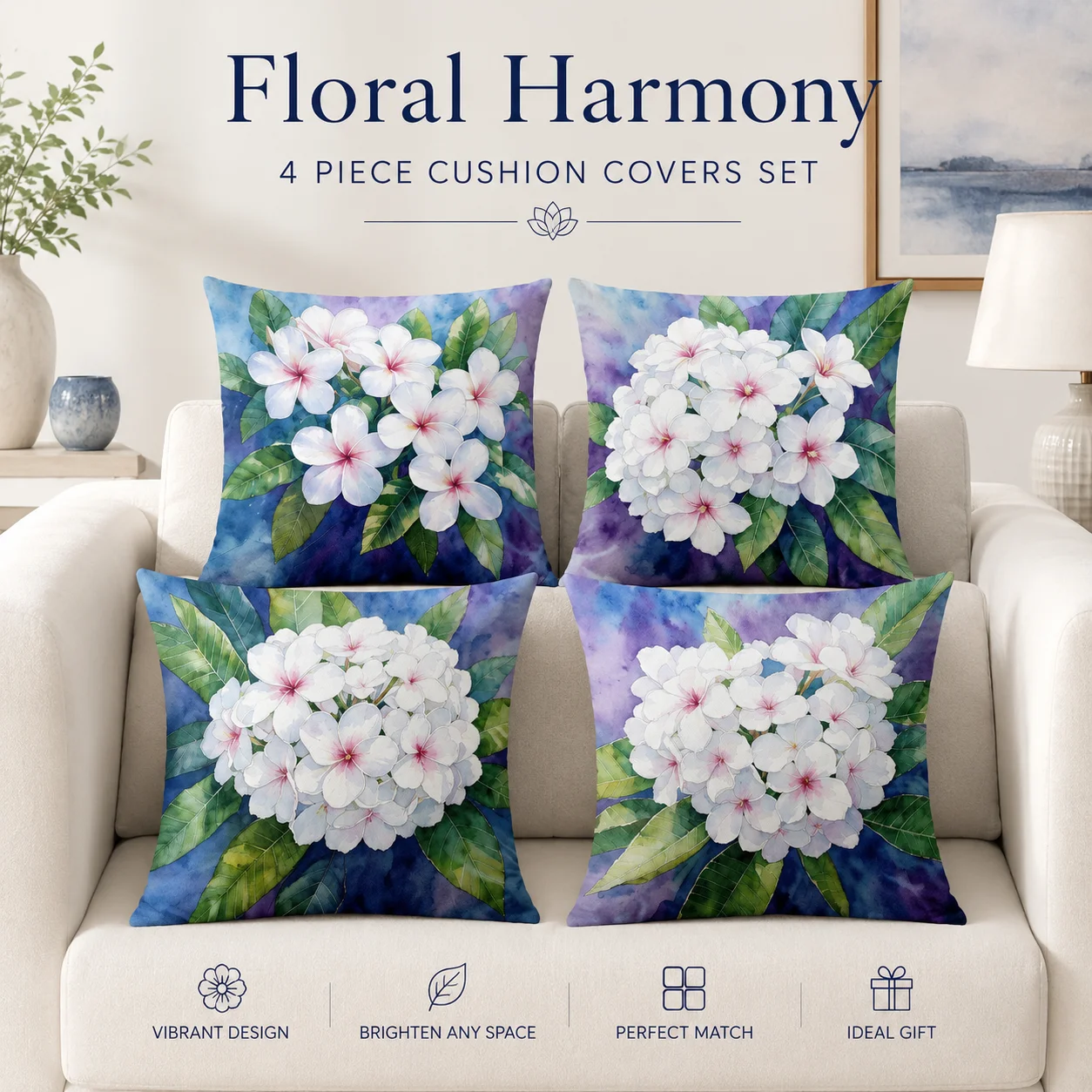 Elegant White Floral 2D Flat Printed Peach Skin Cushion Covers Set Of 4 Plumeria Coussin Throw Pillow Case Room Decor Luxury
Elegant White Floral 2D Flat Printed Peach Skin Cushion Covers Set Of 4 Plumeria Coussin Throw Pillow Case Room Decor Luxury
