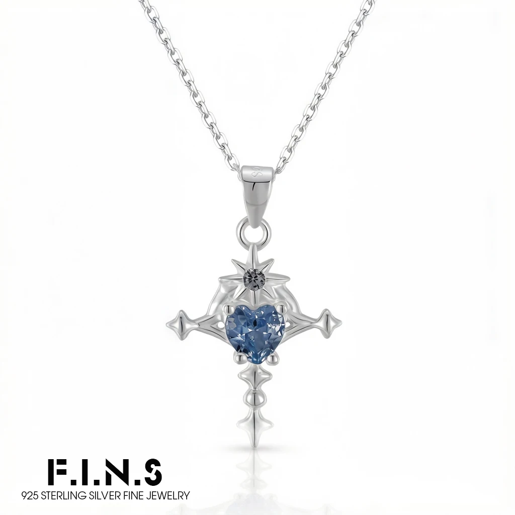 F.I.N.S Original S925 Sterling Silver Blue Heart-Shaped Zircon Necklace for Women Punk Star Cross Pendant Fine Jewelry Accessory
F.I.N.S Original S925 Sterling Silver Blue Heart-Shaped Zircon Necklace for Women Punk Star Cross Pendant Fine Jewelry Accessory